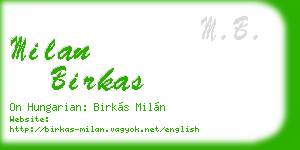 milan birkas business card