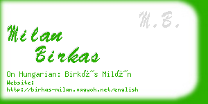 milan birkas business card